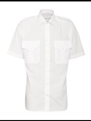 Poplin short sleeve uniform men's shirt in Modern Fit