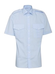 Poplin kortærmet uniform herreskjorte i Modern Fit