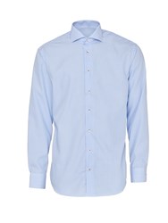 Blå stribet herreskjorte i Modern Fit