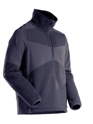 Fleecetrøje med kort lynlås og fór