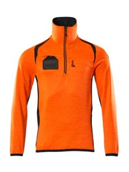 Fleecetrøje med kort lynlås