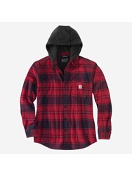 TJ5621 Fleece Lined Hooded Plaid Shirt Jacket